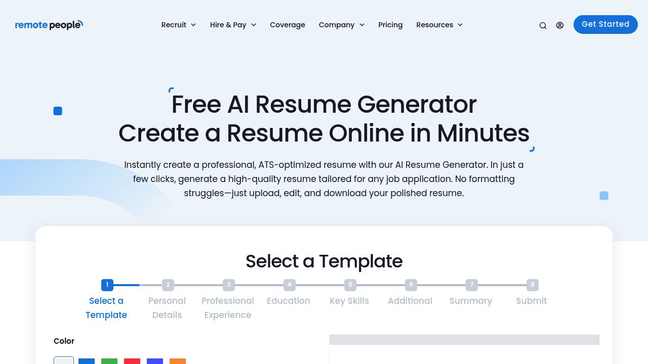 Free AI Resume Generator