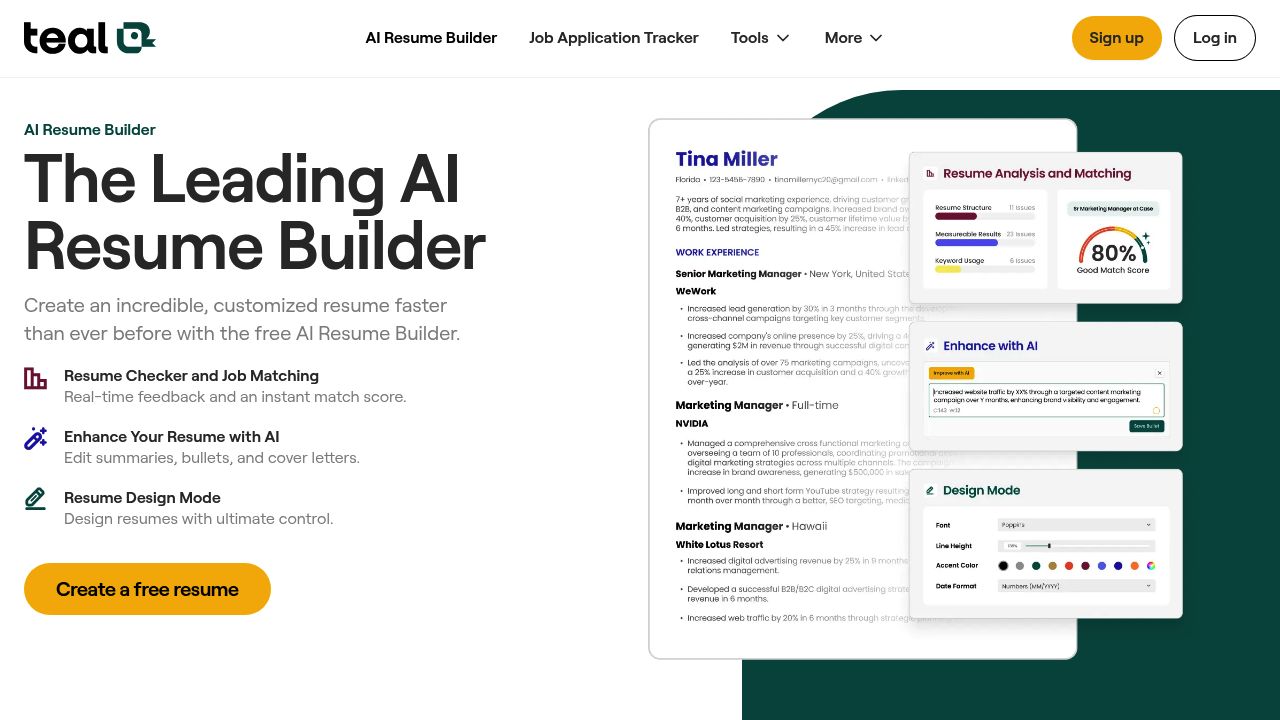 Teal Resume Builder