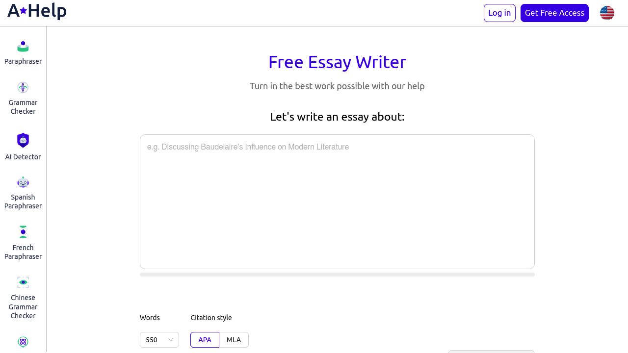 Free AI Essay Writer